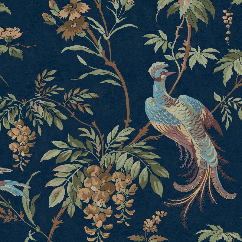 Laura Ashley Attleton Midnight Seaspray Wallpaper