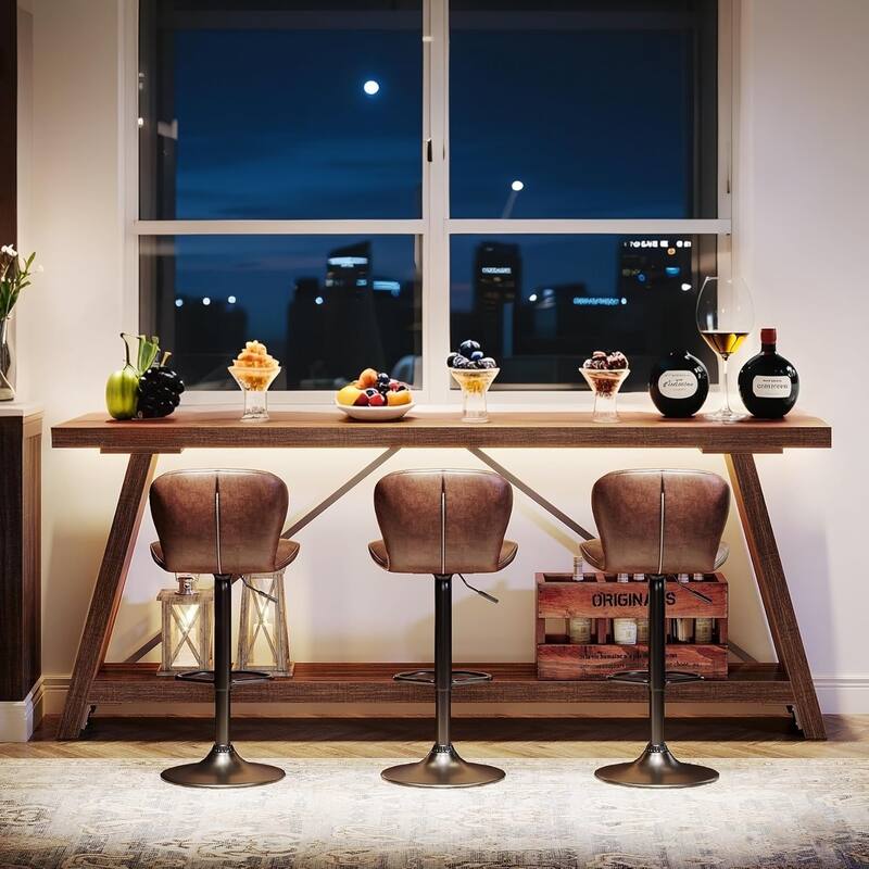 70.9 Inches Extra Long Console Table with Storage, Industrial Sofa Table Behind Couch