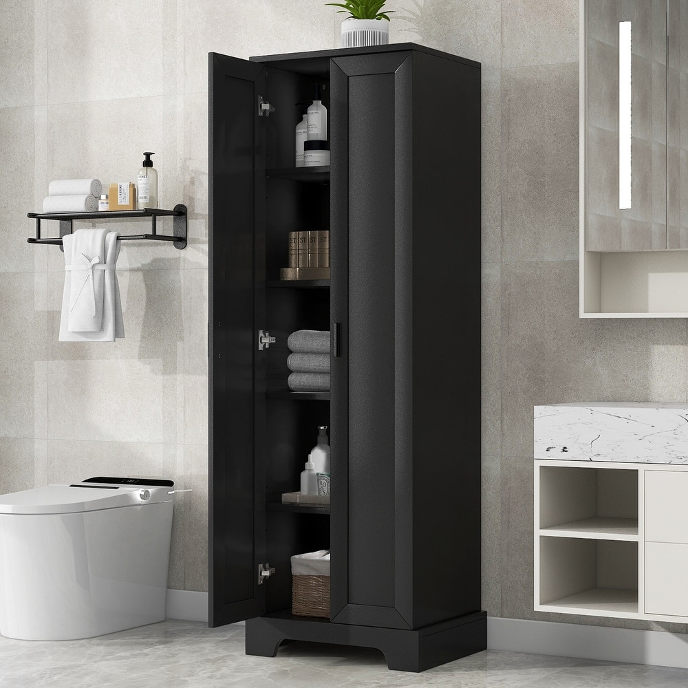 Roomfitters 2-Door Tall Storage Cabinet, Multi-Functional Organizer with Adjustable Shelves