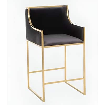 Modern Arm GOLD and Black Bella Stool (Set of 6)