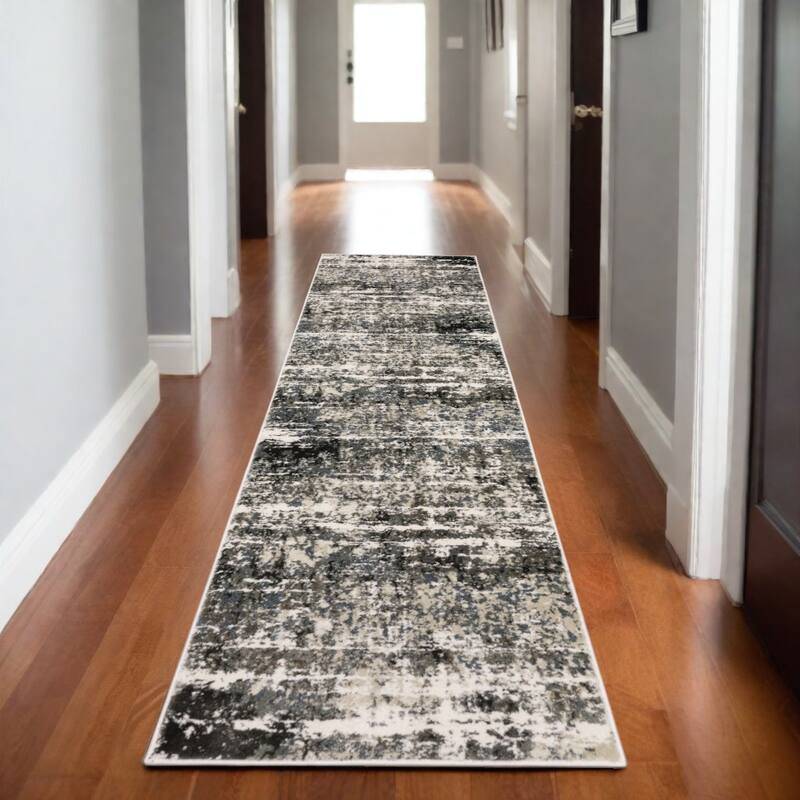 HomeRootsAbstract Modern Rectangle Area Rug - 90.55' X '26.77' X '0.39