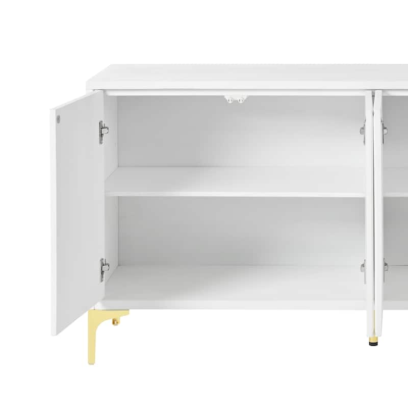 4 Doors Modern Wood Sideboard Buffet Cabinet with Adjustable Shelves