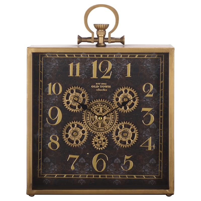 SEI Furniture Maximilian Table/Wall Clock - 12"W x 3"D x 15"H