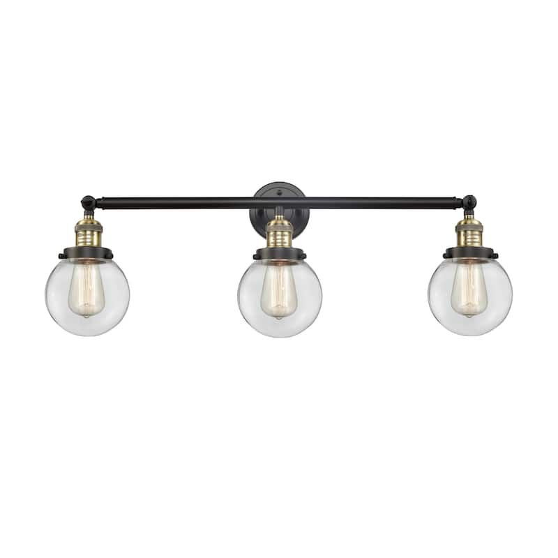 Innovations Lighting Beacon 3 Light 30" Wide Bathroom Vanity Light - Black Antique Brass / Clear
