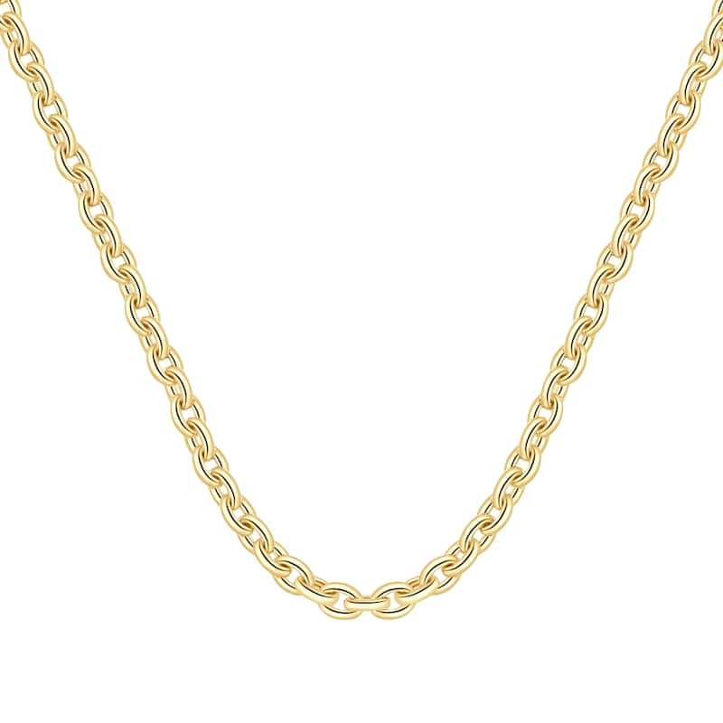Bliss Diamond Yellow Gold Women's 24" Chain Necklace 32 Grams 7.5mm Thick - Yellow - 18 Inch - White