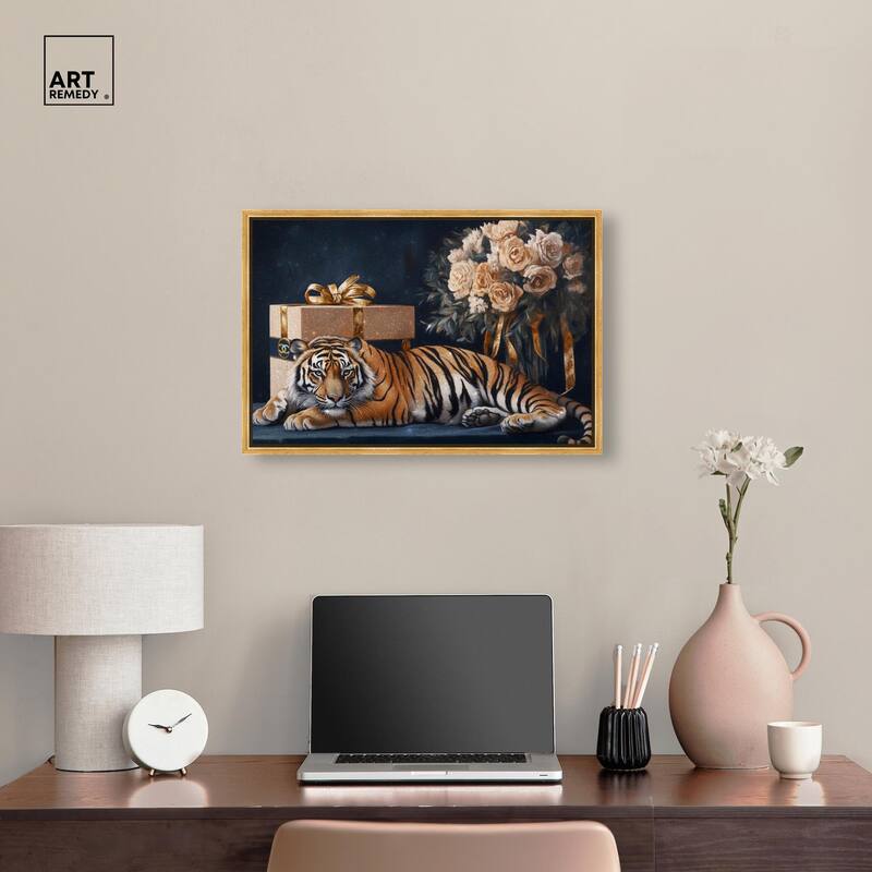 Tiger Glam Gift Boxes Canvas by Art Remedy
