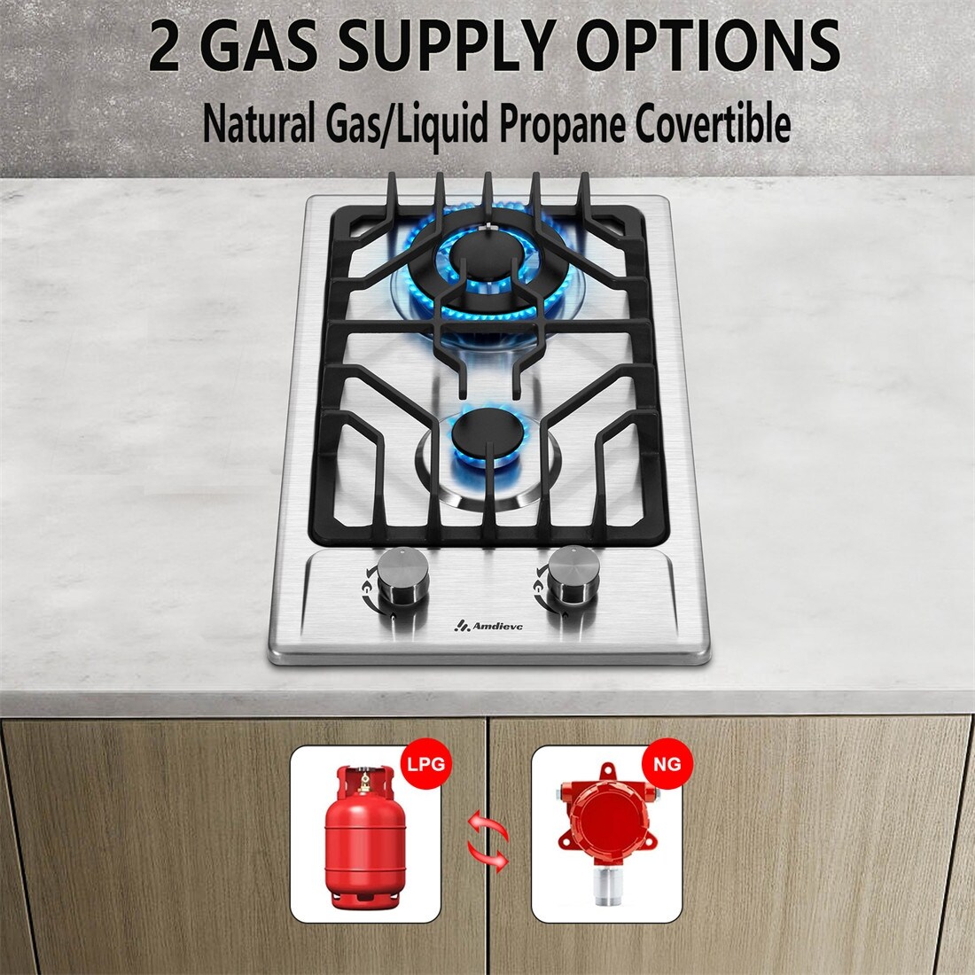 Gas cooktop 2 burner discount