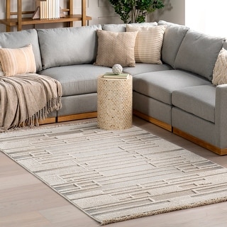 Nuloom Ismene Modern High-Low Fringe Area Rug.