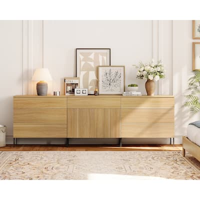 94.5" Modern Reeded 7-Drawer Dresser Set For Bedroom, Minimalist Chest Of Drawers