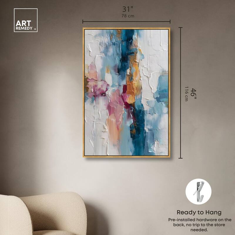 Petal Pink and Ocean Blue II Canvas by Art Remedy