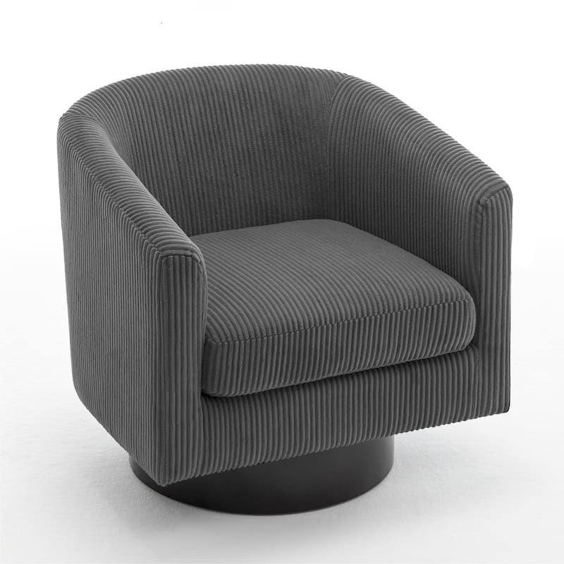 Modern 360° Swivel Corduroy Accent Chair Barrel Armchair