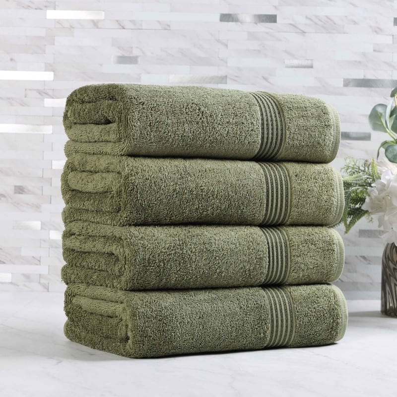 Superior Heritage Egyptian Cotton Absorbent Bath Towel Set of 4