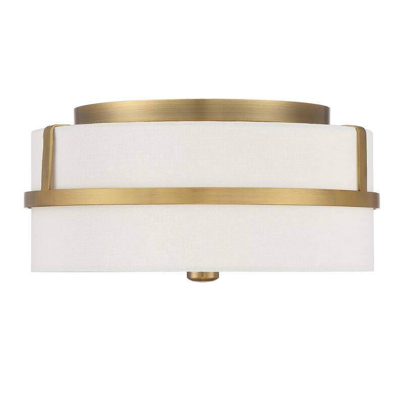 Trade Winds Lighting Irving 2-Light Flush Mount Ceiling Light - Natural Brass