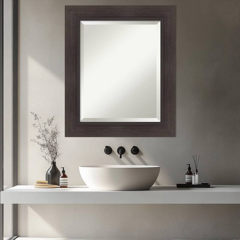 Sloped Beveled Framed Bathroom Vanity Wall Mirror