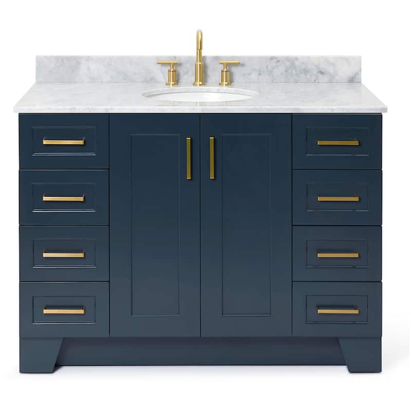 Ariel Q049SCW2OVO Taylor 49" Free Standing Single Oval Basin Vanity - Midnight Blue - Painted