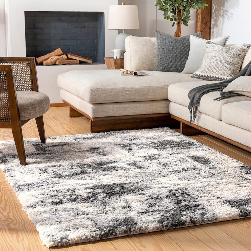 Artistic Weavers Darja Modern Shag Rug - 7' 10" x 10' - Cream/Black - Rectangle