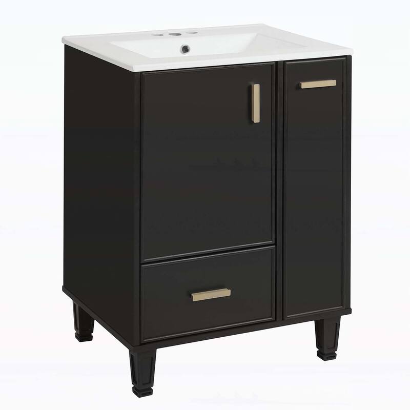 Freestanding Vanity Set with Door Shelf,Deep Drawer,2-Tier Pull-Out Basket