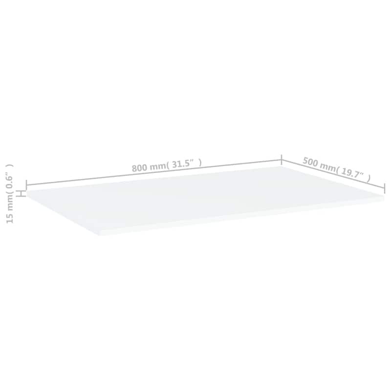 vidaXL Bookshelf Boards 4 pcs White 31.5"x19.7"x0.6" Chipboard