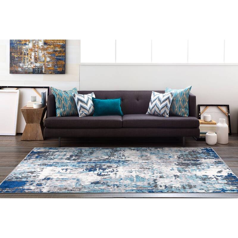 World Rug Gallery Distressed Modern Abstract Area Rug