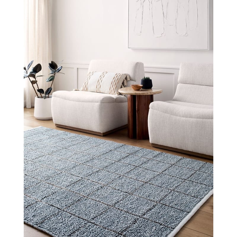 Livabliss Provence Modern Indoor/Outdoor Area Rug - 5' x 7'6" - Blue