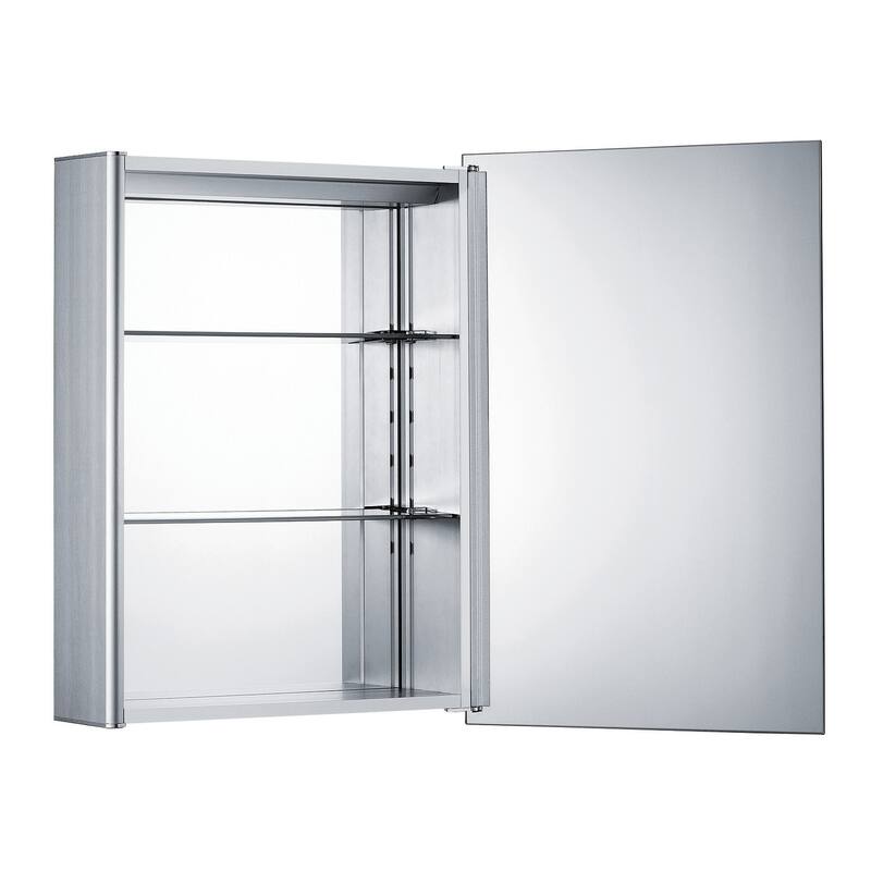 Whitehaus WHLED-1 Medicinehaus 19-5/8" x 27-1/2" Framed Single Door - Aluminum - Metal Finish