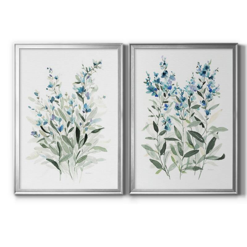 Delicate Blue Botanical I Premium Framed Print - Ready to Hang - Multi-Color