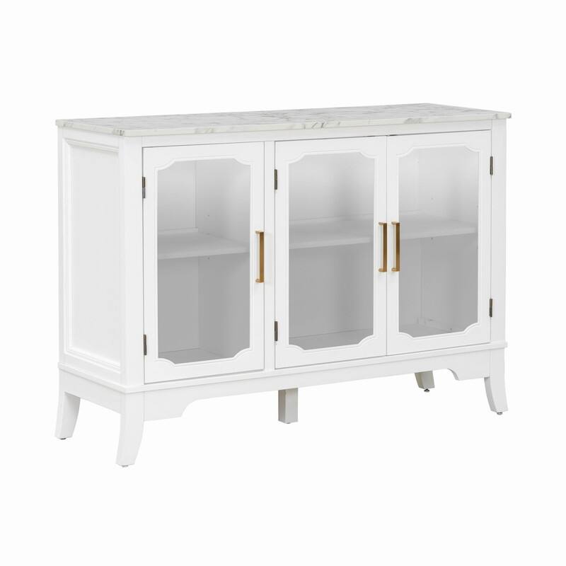 3-Doors Storage Cabinet with Large Storage Space for Living Room and Dining Room Storage