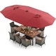 preview thumbnail 4 of 37, Costway 11 PCS Patio Dining Set with 15 ft Double-Sided Patio Umbrella - See Details