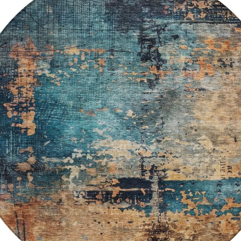 HomeRoots Abstract Transitional Rectangle Outdoor Rug