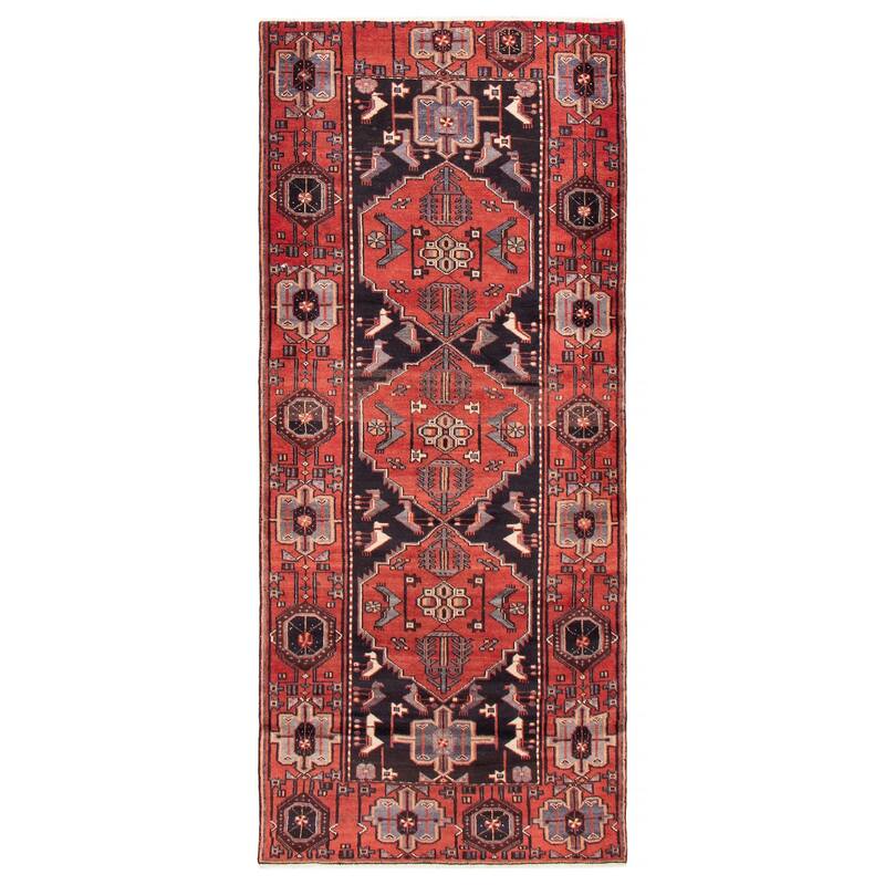 ECARPETGALLERY Hand-knotted Andelz Red Wool Rug - 4'5 x 10'0 - Red - 4'5 x 10'0