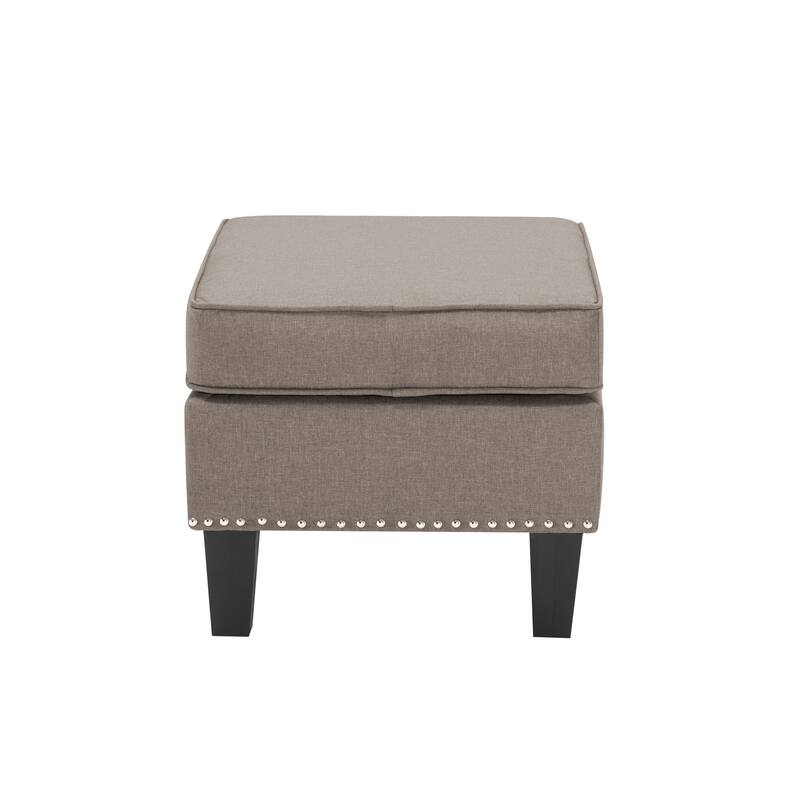 Porthos Home Yule Fabric Accent Ottoman Footstool