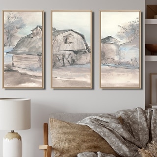 Designart "Farmhouse Barn Grey V" Farmhouse Framed Canvas Wall Art ...