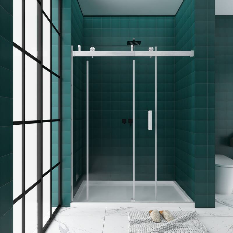 60"/ 72" Single Sliding Frameless Shower Door With Buffer