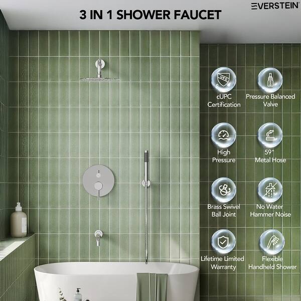 Metro Collection Pressure Balance Single-Handle 1-Spray Tub and Shower Faucet in Chrome (Valve Included)