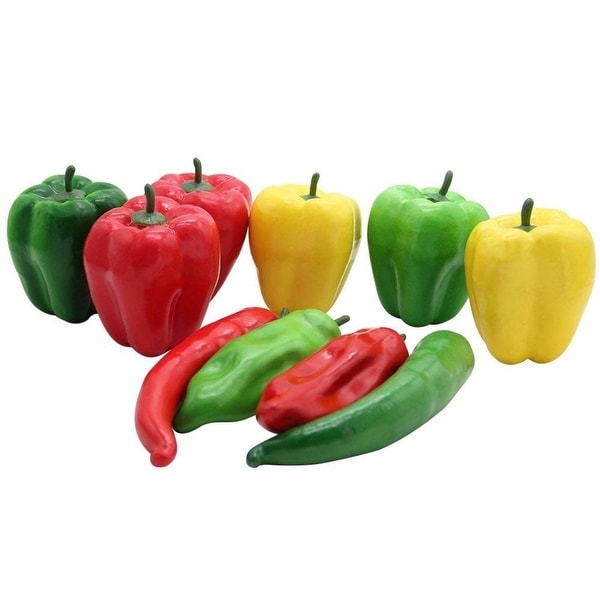 A Barbariol 10 PCS Artificial Lifelike Simulation Pepper Fake Vegetable Hot Chili for Home Kitchen Decoration