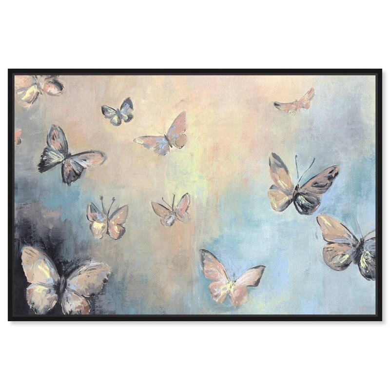 Textured Butterflies I Canvas by Art Remedy - Black - 54" x 36"
