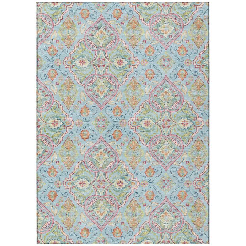 Machine Washable Indoor/Outdoor Traditional Spades Chantille Rug