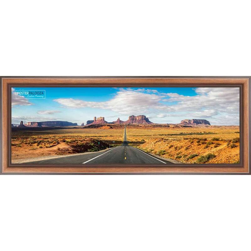 24x8 Traditional Walnut Complete Wood Picture Frame with UV Acrylic, Foam Board Backing, & Hardware
