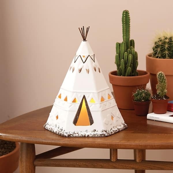 Shop Two S Company Teepee Lantern Led Lighted Plains First Nations Home Decor Medium Overstock 22311769
