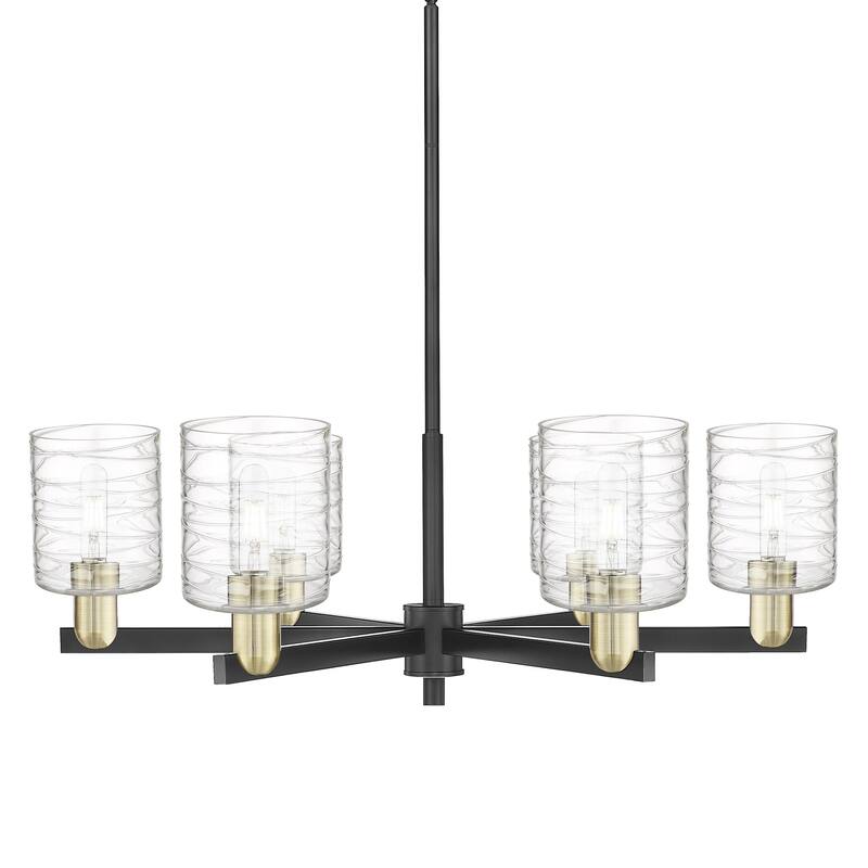 Innovations Lighting 716-6CR-11-35 Cobbleskill Chandelier Cobbleskill - Black Antique Brass / Deco Swirl