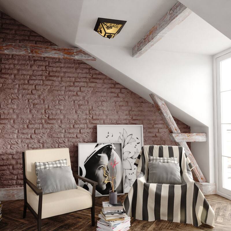 Bellevue VXCF69814 Frontier 14" Wide 3 Light Outdoor Flush Mount Pine