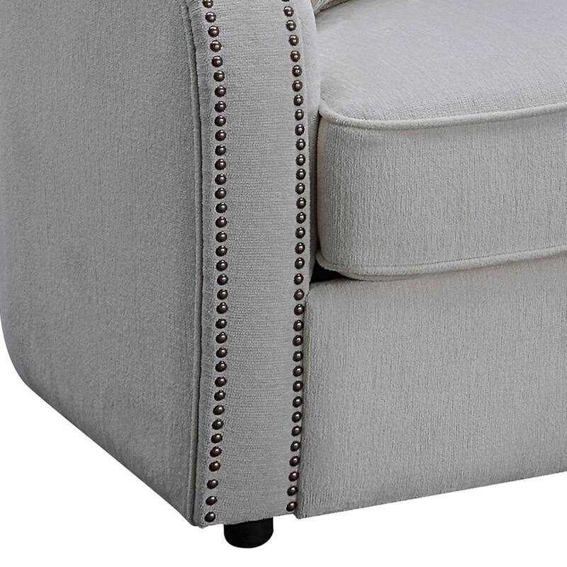 Davidov Beige Chair with Nailhead Trim