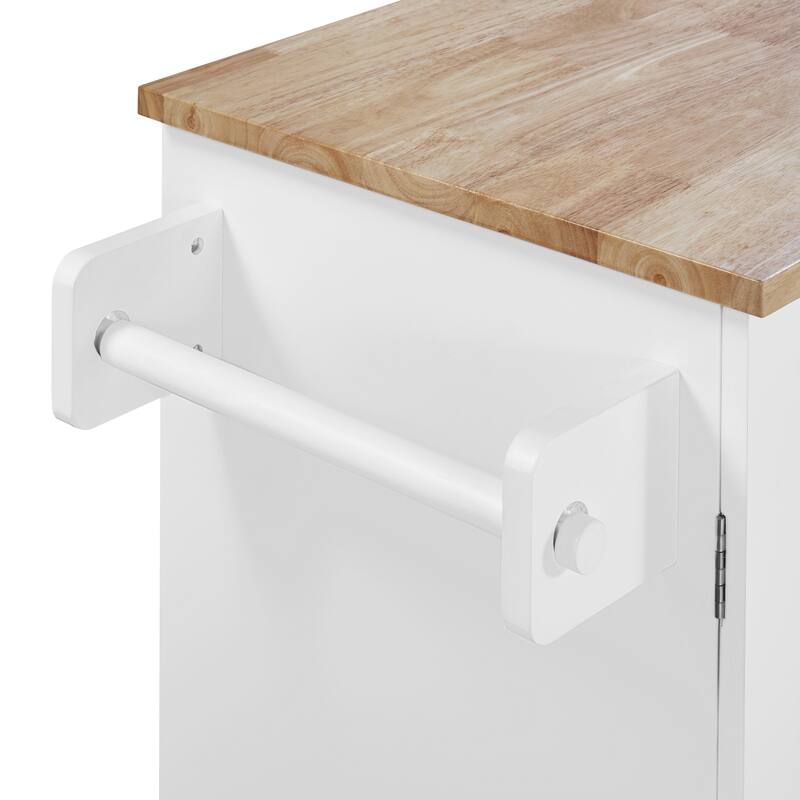 Kitchen Island with 2 Slide-Out Shelf and Internal Storage Rack