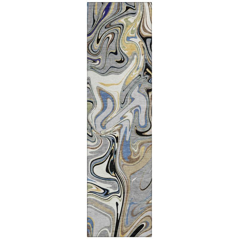 Machine Washable Indoor/ Outdoor Contemproary Fusion Chantille Rug