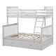 preview thumbnail 4 of 11, House Bed with Roof Design Twin/Twin House Bunk Bed With Shelves And Drawers,Sturdy Construction Loft Bed-White