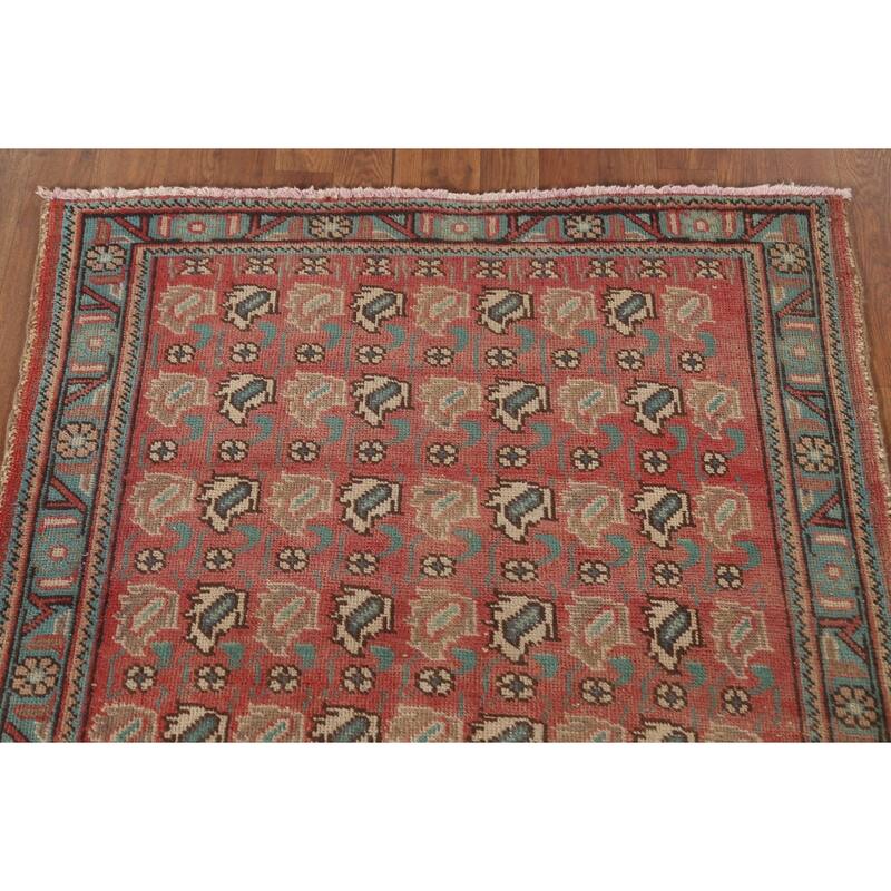 Geometric Tabriz Persian Vintage Rug Handmade Wool Carpet - 3'6"x 4'8"