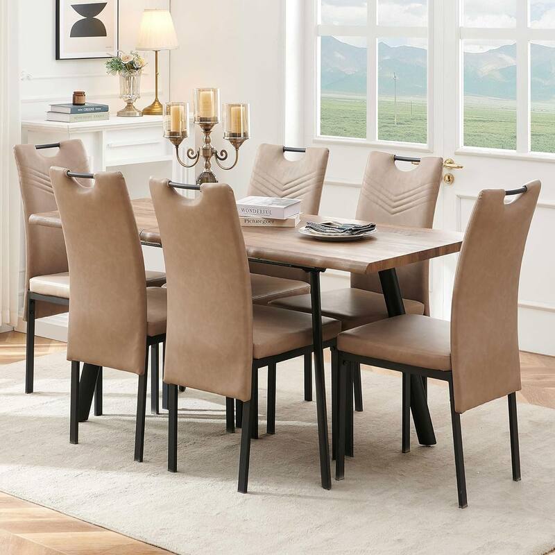 Howtai Upholstered PU Leather Home Kitchen Dining Chairs