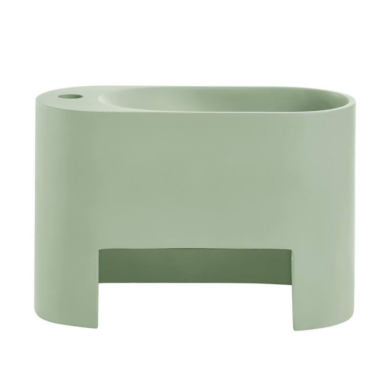 Arezzo 17.5" Right Side Faucet Wall-Mount Bathroom Sink In Palm Green - 17.8" x 8.65" 11.65"