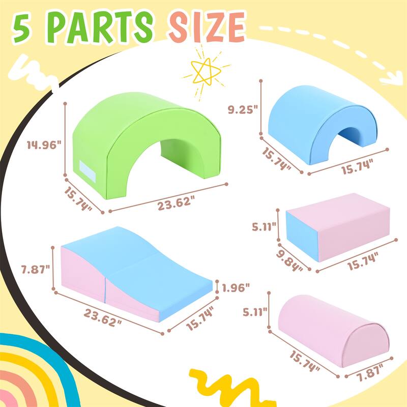 5-Piece Kids Climbing Toys Crawling Mat
