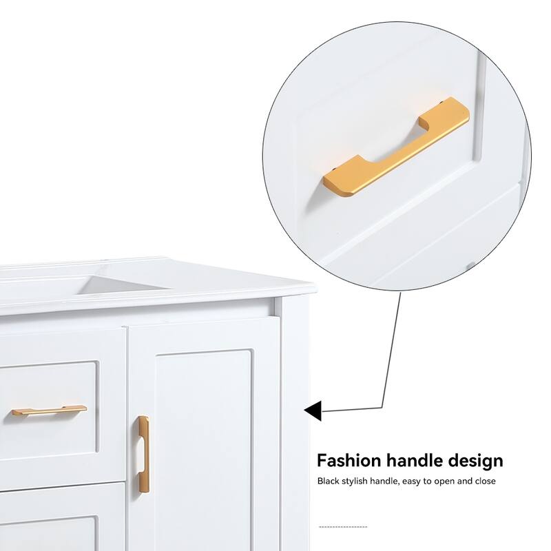 36" Bathroom Vanity with Undermount Single Sink and 2 Doors and 3 Drawers - 36''